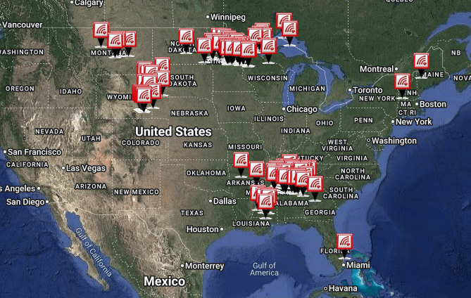 Today's Storm Reports Map